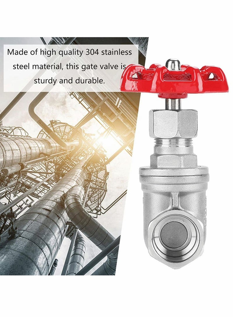Gate Valve,Stainless Steel Valve, DN20 Female Connection, 26.5 mm (3/4) - Thread,BSPP G3/4 Rotary Sluice Valve for Water Oil Gas  - Image 2