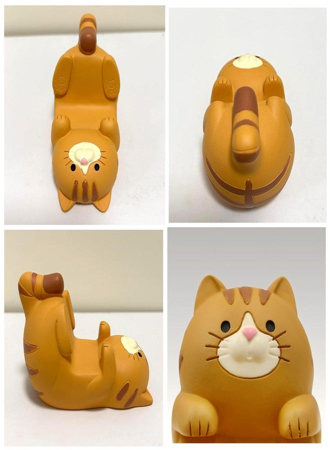 Gwindrise Cat Phone Stand Holder, Resin Desk Decor Accessory for Smartphones, Cute Phone Holder Gift for Cat Lovers, 3.3 x 2.3 x 2.0 inches, Orange - Image 3