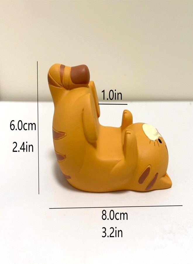 Gwindrise Cat Phone Stand Holder, Resin Desk Decor Accessory for Smartphones, Cute Phone Holder Gift for Cat Lovers, 3.3 x 2.3 x 2.0 inches, Orange - Image 5