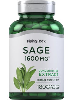 Piping Rock Sage Supplement 1600Mg | 180 Capsules | Concentrated Herbal Extract | Non-Gmo, Gluten Free  - Image 1