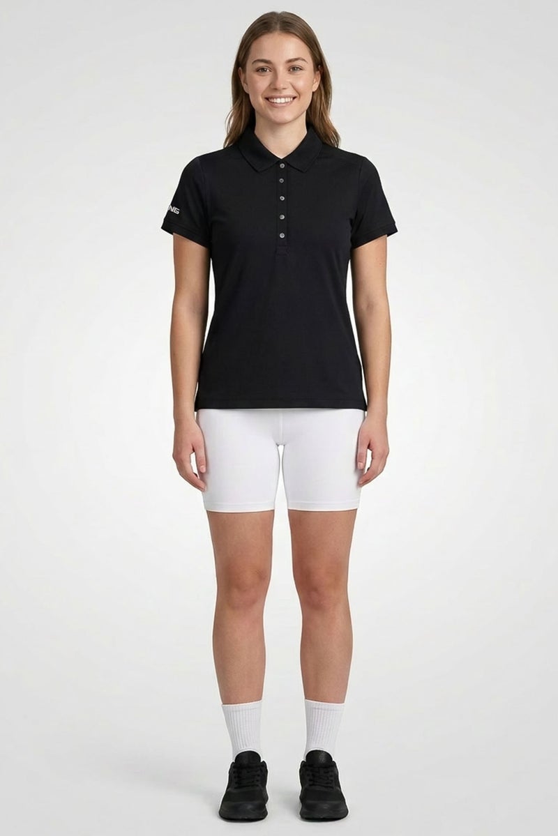 Ping Women Sportswear Fit Short Sleeve Outdoor Polo Shirt, Navy Blue - Image 2