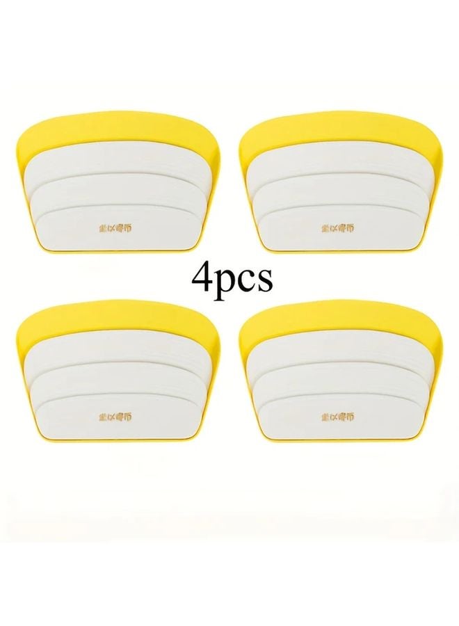4 Piece Set Yellow PVC Card Holders Durable Plastic Playing Cards Holders For Family Gatherings - Image 1