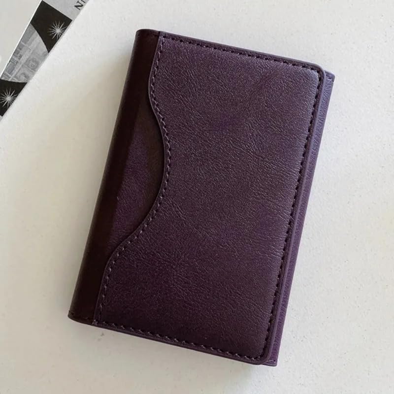 ClickCase محفظة ثلاثية الطي مغناطيسية لجهاز آيفون 17/16/15/14/13/12، محفظة آيفون بسيطة مع حامل، إغلاق مغناطيسي، حامل بطاقات، ملحقات مغناطيسية، جلد نباتي (أرجواني نبيذي) - Image 2