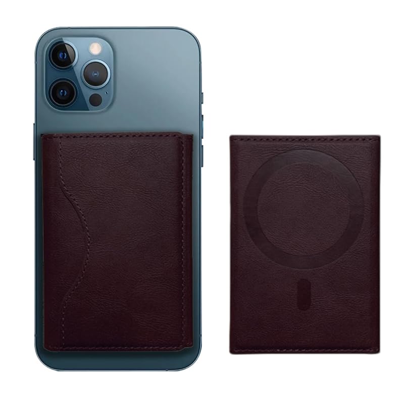 ClickCase محفظة ثلاثية الطي مغناطيسية لجهاز آيفون 17/16/15/14/13/12، محفظة آيفون بسيطة مع حامل، إغلاق مغناطيسي، حامل بطاقات، ملحقات مغناطيسية، جلد نباتي (أرجواني نبيذي) - Image 1
