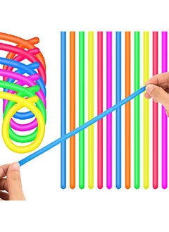 Civaner 24 Pieces Colorful Monkey Noodle Stretchy String Fidget Toys Sensory Toys Soft Stress Relief Toy Elastic Strings Fidget Toys 10 Inch For Strengthening Arms Building Resistance  - Image 1