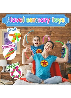 Civaner 24 Pieces Colorful Monkey Noodle Stretchy String Fidget Toys Sensory Toys Soft Stress Relief Toy Elastic Strings Fidget Toys 10 Inch For Strengthening Arms Building Resistance  - Image 4