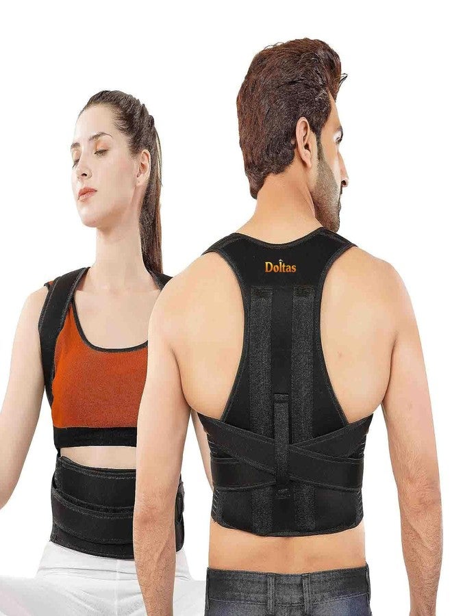 DOLTAS Posture Corrector for Men & Women - Adjustable Back Brace with Lumbar Support, Shoulder Support & Waist Belt for Pain Relief & Better Posture - Image 1