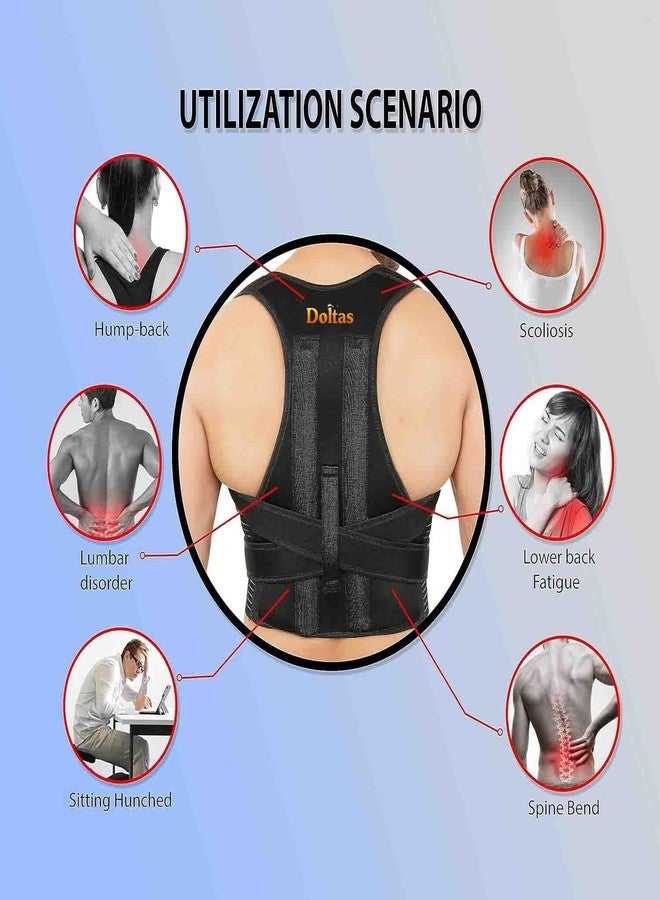 DOLTAS Posture Corrector for Men & Women - Adjustable Back Brace with Lumbar Support, Shoulder Support & Waist Belt for Pain Relief & Better Posture - Image 4