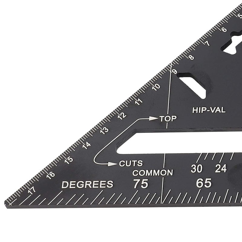 Aluminum Alloy Roofing Triangle Angle Protractor with Metric Scale Cast Body Accurate 0-90 Measurement Saw for Building Remodeling DIY Projects - Image 1