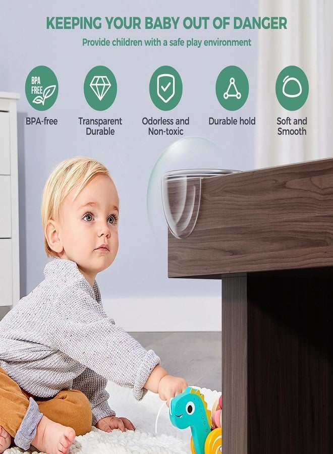 click2shop Clear Round Corner Protectors - Baby Proofing Safety Bumpers for Table Edges & Furniture Corners | Transparent Cushioned Guards for Infant & Child Protection-Pack of 8 - Image 3