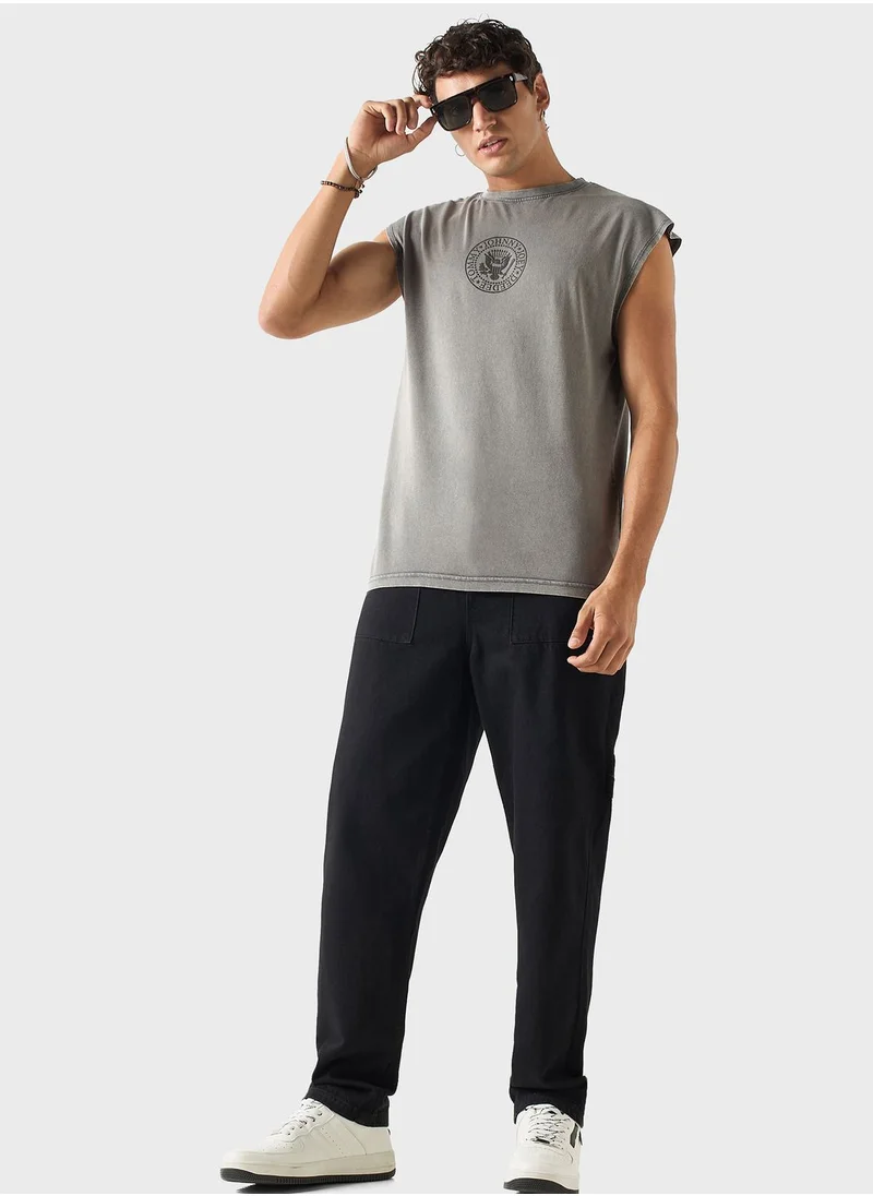 اس بي كاركترز Graphic Print Crew Neck T-Shirt