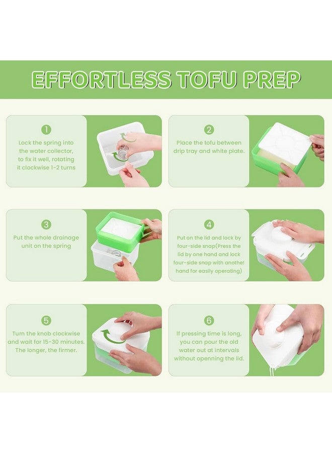 HASTHIP هازتيب® مكبس التوفو صانع التوفو شكل التوفو مصفاة قالب توفو طازج من الدرجة الغذائية مكبس توفو مصنوع من الفولاذ المقاوم للصدأ مزود بنابض لصنع توفو منزلي للسلطة، نظام غذائي نباتي، 15.5x13.5x13.5 سم - Image 3