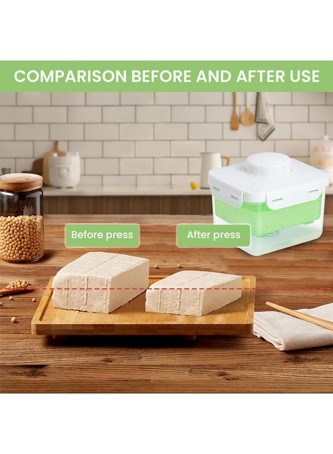HASTHIP هازتيب® مكبس التوفو صانع التوفو شكل التوفو مصفاة قالب توفو طازج من الدرجة الغذائية مكبس توفو مصنوع من الفولاذ المقاوم للصدأ مزود بنابض لصنع توفو منزلي للسلطة، نظام غذائي نباتي، 15.5x13.5x13.5 سم - Image 5