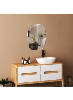 WallDaddy WallDaddy Plastic Basin Mirror for Wall Decorative Mirror Sticker Big Size 30x20 Cm Mirror for Wash Basin Flexible Mirror Sheets for Wall Acrylic Mirror for Living Room Pack of 1 Basin Mirror 