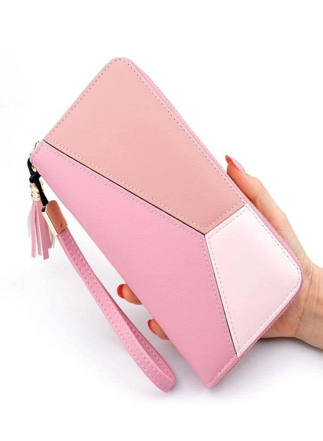Veemok Premium Leather Women Wallet | Zipper Clutch Purse for Girls | Credit Card Holder,Cash Organizer | Waterproof Ladies Purse for Daily Use & Gifts | Zipper Clutch Purse for Girls (Pink) - Image 3