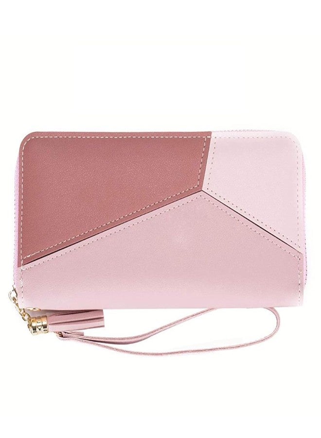 Veemok Premium Leather Women Wallet | Zipper Clutch Purse for Girls | Credit Card Holder,Cash Organizer | Waterproof Ladies Purse for Daily Use & Gifts | Zipper Clutch Purse for Girls (Pink) - Image 2