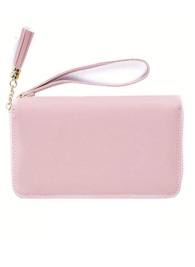 Veemok Premium Leather Women Wallet | Zipper Clutch Purse for Girls | Credit Card Holder,Cash Organizer | Waterproof Ladies Purse for Daily Use & Gifts | Zipper Clutch Purse for Girls (Pink) - Image 4