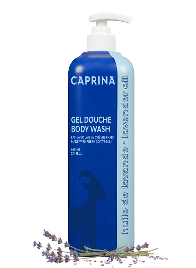 Caprina by Canus Goat Milk Body Wash, LAVENDER OIL, 625 ml (21.1 fl oz), Moisturizing Daily Cleanser, Rich Creamy Lather, Made in Canada - Image 1