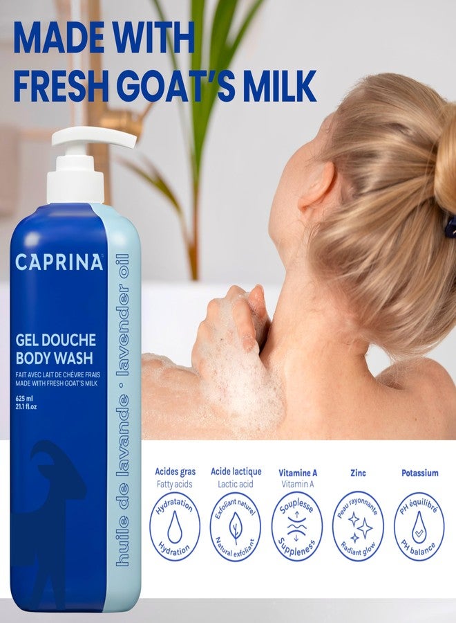 Caprina by Canus Goat Milk Body Wash, LAVENDER OIL, 625 ml (21.1 fl oz), Moisturizing Daily Cleanser, Rich Creamy Lather, Made in Canada - Image 2