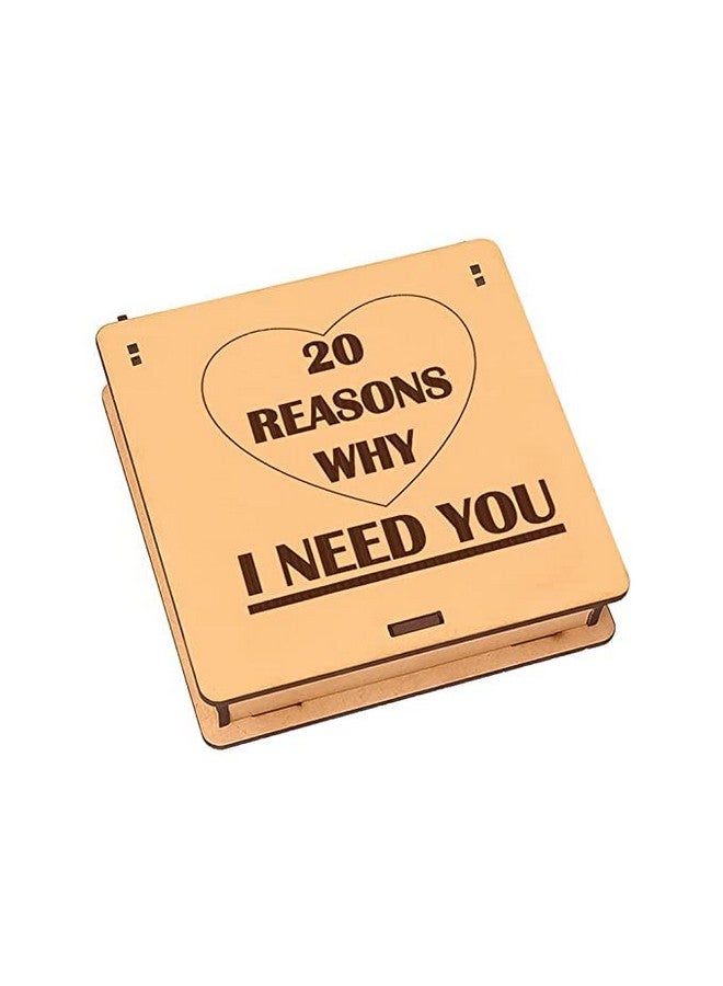 StarLaser صندوق رسالة StarLaser 20 سببًا لماذا أحتاجك هدية للذكرى السنوية عيد الميلاد والشخص المحبوب (خشب مصنّع، بني) (عبوة من 1) 130 جرام - Image 2