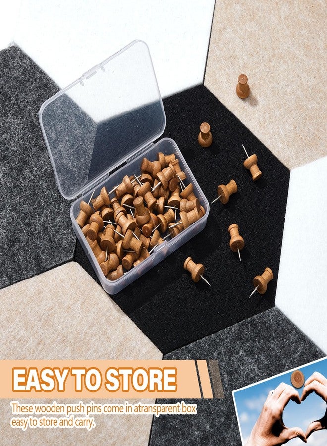 Mindsoft 16 Pcs Hexagon Cork Board for Walls with 50 Wooden Push Pins 6.7 x 5.9 in Felt Bulletin Board Tiles Notice Self Adhesive Hanging Pin Board for Home Photo Office Memo Note(Classic Colors) - Image 4