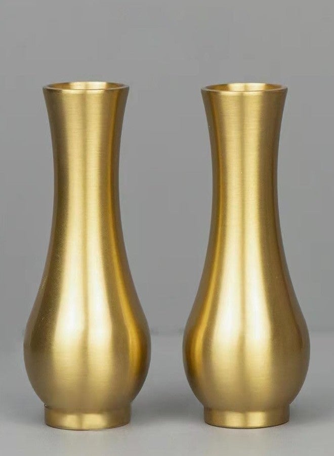 GRIRIW Brass Vase Ornaments - Golden Decorative Floral Vase for Home Decor Small Centerpiece for Flowers and Plants Stylish Storage Solution - Image 2