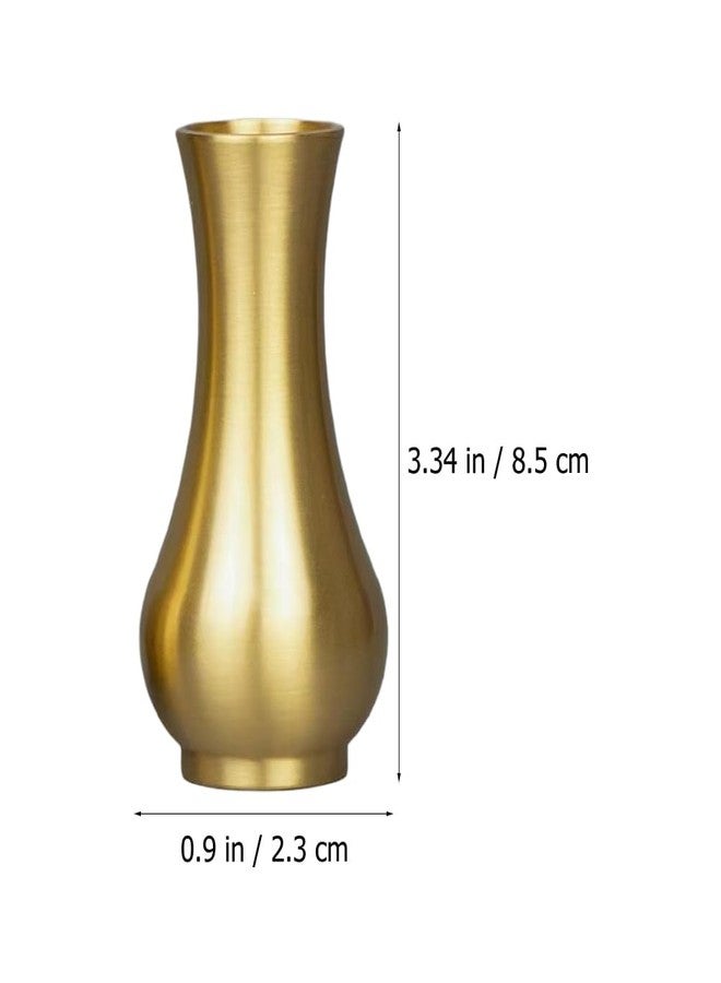 GRIRIW Brass Vase Ornaments - Golden Decorative Floral Vase for Home Decor Small Centerpiece for Flowers and Plants Stylish Storage Solution - Image 5