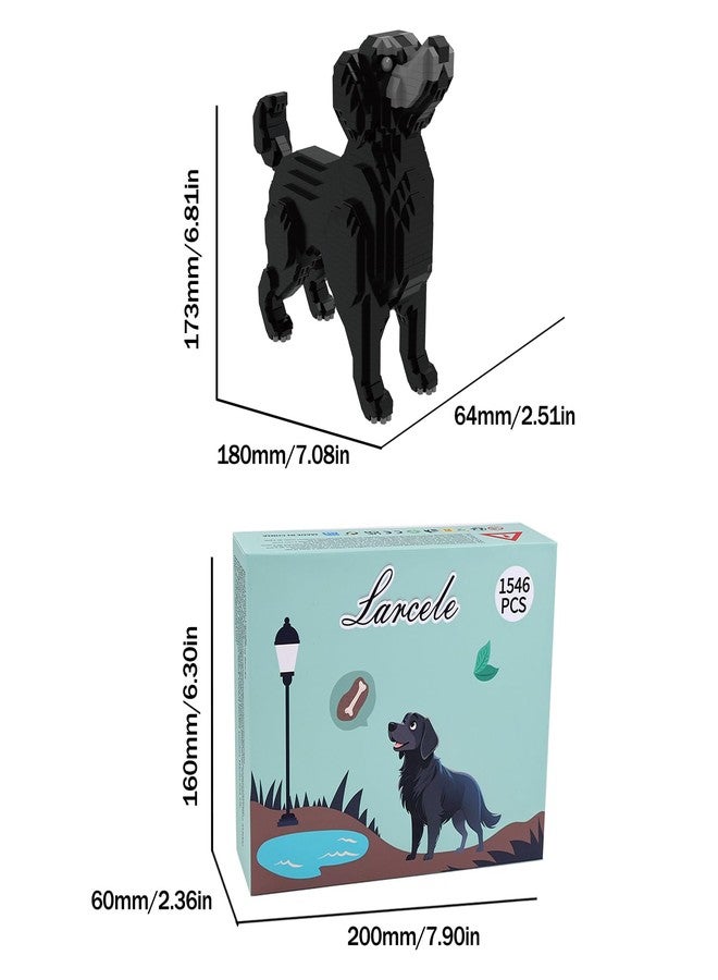 Larcele DIY Micro Dog Building Blocks Toy Bricks Sate for Ages 12 and up, 1546 Pieces KLJM-02 (Flat-Coated Retriever) - Image 4