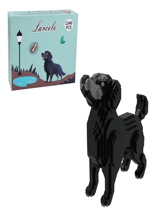 Larcele DIY Micro Dog Building Blocks Toy Bricks Sate for Ages 12 and up, 1546 Pieces KLJM-02 (Flat-Coated Retriever) - Image 1