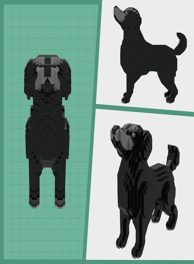 Larcele DIY Micro Dog Building Blocks Toy Bricks Sate for Ages 12 and up, 1546 Pieces KLJM-02 (Flat-Coated Retriever) - Image 3
