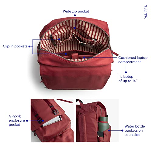 DailyObjects PET Red Clay Taiga Backpack (19L) for Office & Daily Use| 100% Recycled | Shoulder Travel Bag | Fits any Laptop Upto 14 Inch | Multifunctional Padded Adjustable Straps & G-Hook closure - Image 5