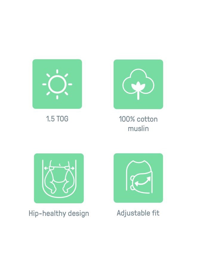 SwaddleMe من إنجينيتي - لفافة الأطفال الأصلية من موسلين، خفيفة الوزن 1.5 توغ، رمادي، 0-3 أشهر - Image 3