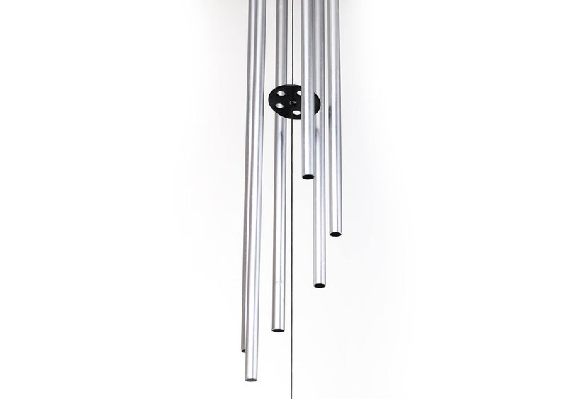 Tej Gifts Feng Shui Long Metal Wind Chime with 6 Silver Pipes for Positive Energy Decorative OutdoorIndoor Hanging Bells Good Luck Chimes for HomeBalcony Decoration Silver - Image 4