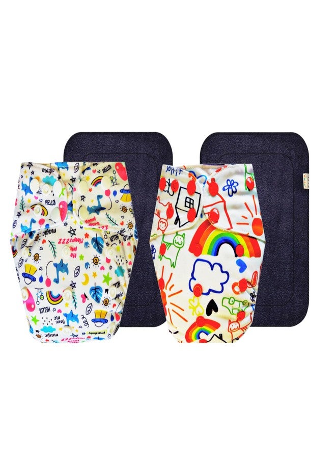 Dumbledo Premium Cloth Diaper with Gray Insert (Pack of 2) | Snug Fit | Breathable | Travel Friendly | Trusted by Moms | 3 Months - 3 Years | Unisex Baby - Image 1