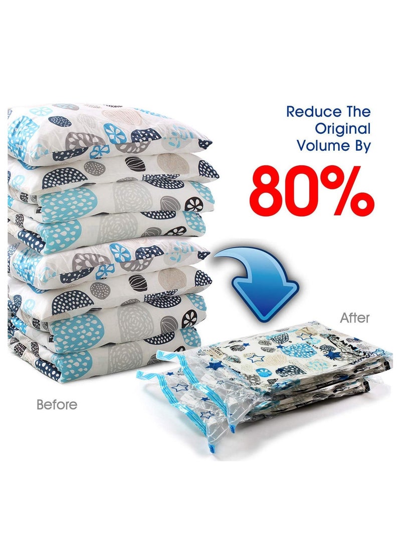 sokany 4 Pieces Large Vacuum Storage Bags, (110 X 80cm) Jumbo Storage Bags with Zip, Manual Pump Large Compressed Bags Reusable Space Bags for Duvets, Clothes, Pillows, Bedding, Dresses, Comforters, Blankets - Image 3