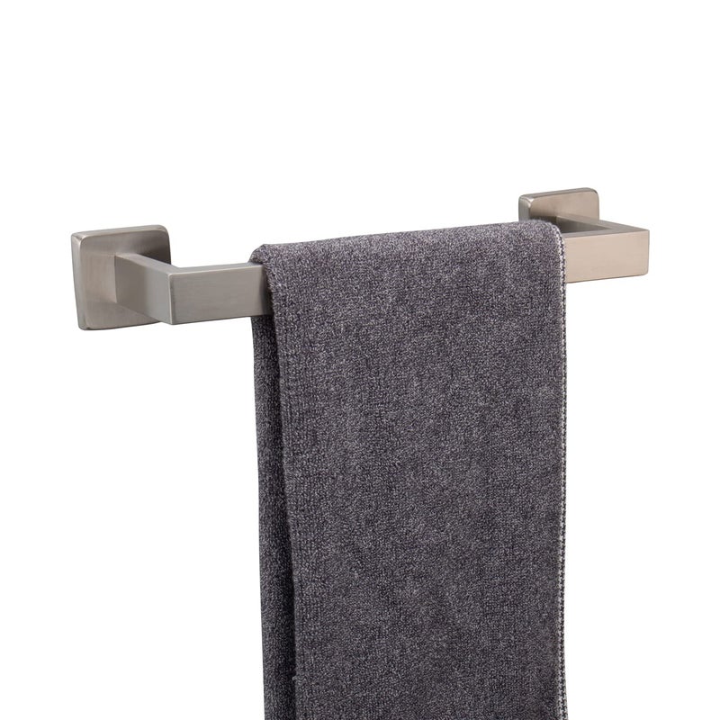 TocTen Bath Towel Rack  Square Base Thicken SUS304 Stainless Steel Towel Bar for Bathroom Bathroom Accessories Towel Rod Heavy Duty Wall Mounted Towel Holder Brushed Nickel 12