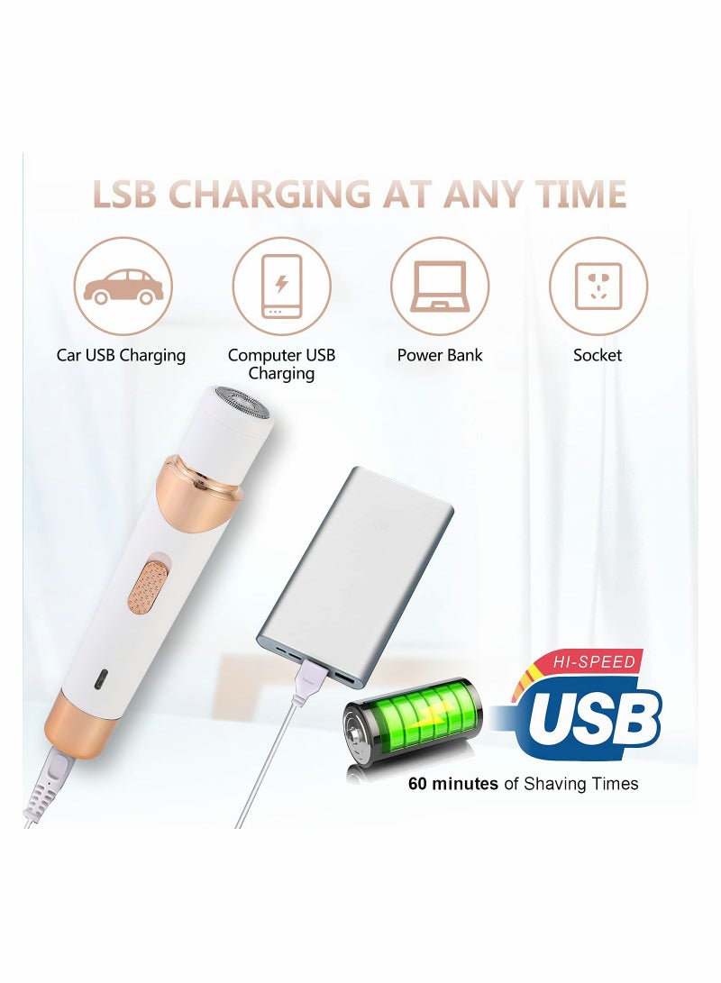 SYOSI Electric Razor for Women Bikini Trimmer, Women's Shaver Cordless 4 in 1 Wet and Dry, Shaver for face, Legs and underarms, Replaceable Trimmer Head, Micro USB Rechargeable - Image 4