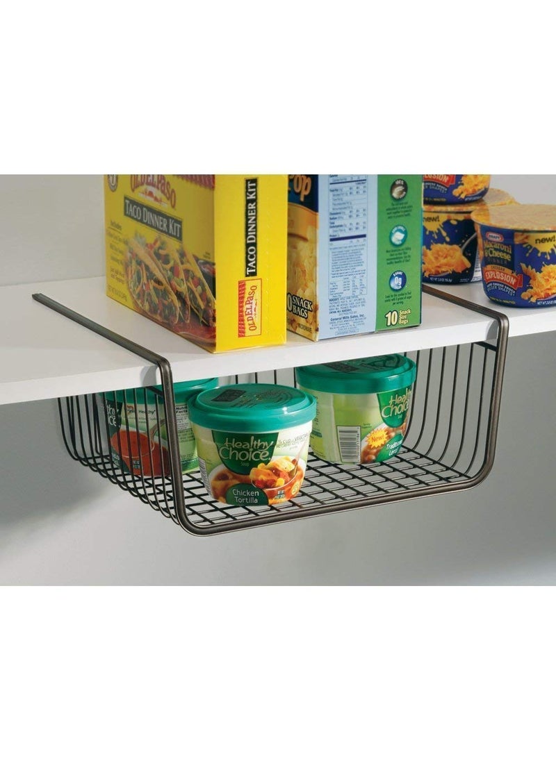 Styleys Styleys Metal Under Shelf Basket Wire Rack for Extra Cabinet Storage 13.5-inch (13.5 Inch 2 Pcs Black) - S11027A  - Image 2
