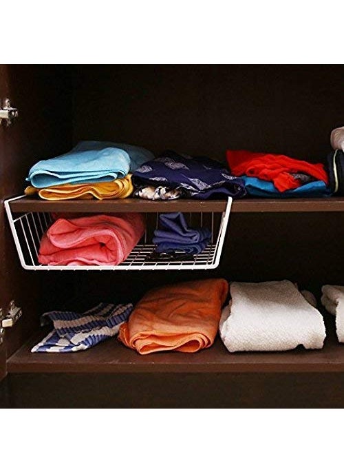 Styleys Styleys Metal Under Shelf Basket Wire Rack for Extra Cabinet Storage 13.5-inch (13.5 Inch 2 Pcs Black) - S11027A  - Image 3