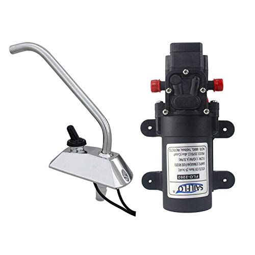 SAILFLO 12v Water Pressure Diaphragm Pump 4.3 L/min 1.1 GPM 35 PSI with 360°Spin Faucet/Tap - Caravan RV Marine Boat - Image 1