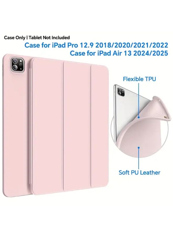 Triple Fold Stand Cover For iPad Pro 12.9 2018 2020 2021 2022 Blue Protective Case With Auto Wake Sleep - Image 1
