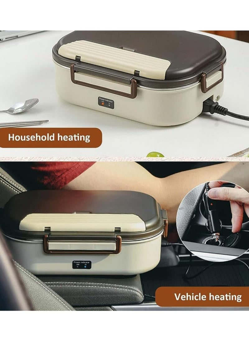 General Portable electric heating lunch box, home food warmer, portable food warmer, lunch warmer, car warmer, stainless steel detachable container (off-white)  - Image 5