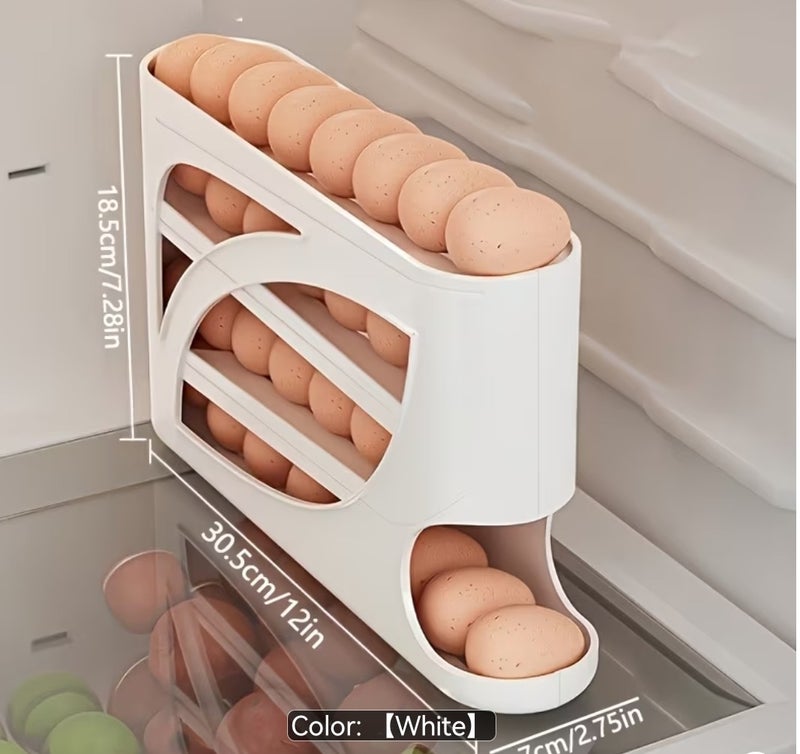 Egg Storage, 4 Tier Fridge Egg Storage Box Space Saving - Image 1