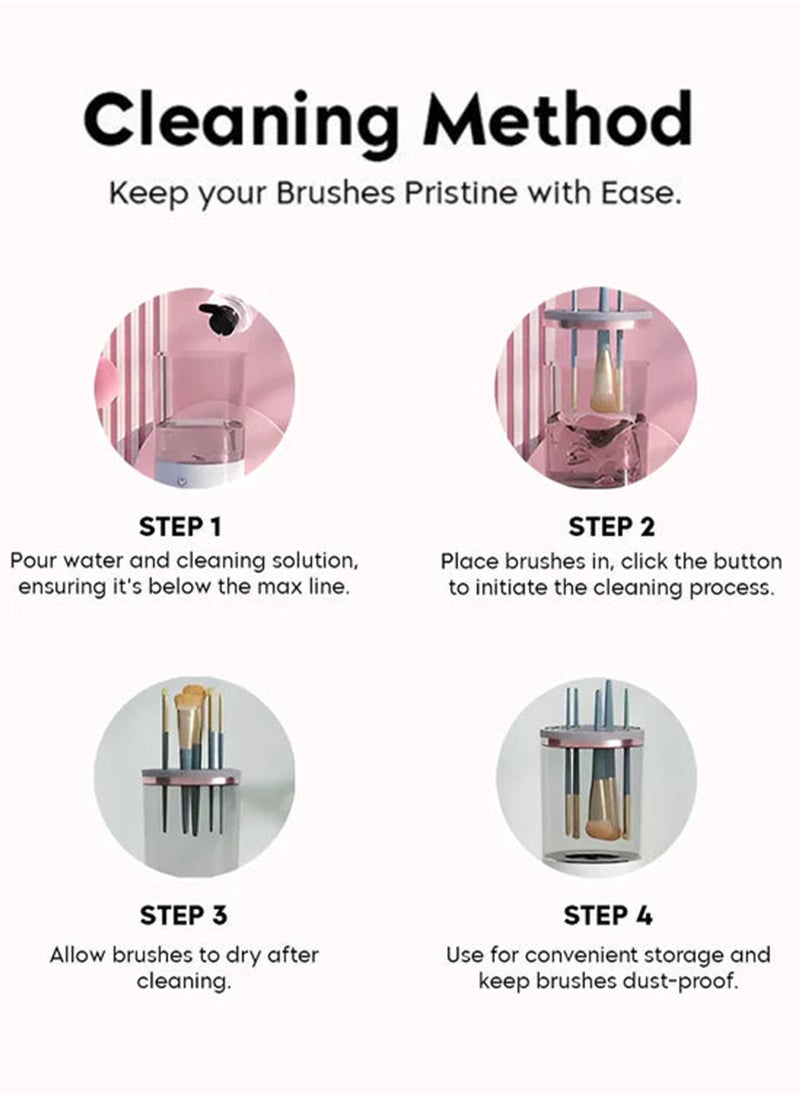 Toshionics - Electric Super Fast Makeup Brush Cleaner Professional Universal Cosmetics Beauty Tools Deep Cleaning Machine Fit for All Size Brushes Best Gifts for Women Wife Mom Portable Compact Design Travel Home - Image 1
