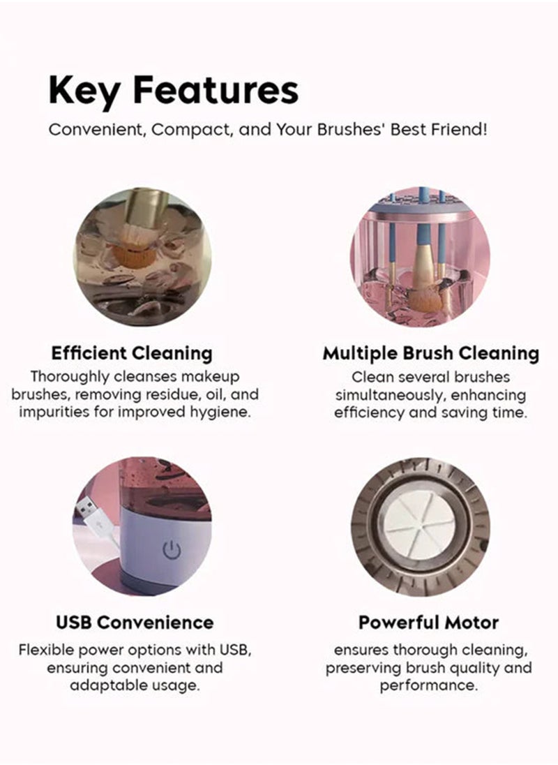 Toshionics - Electric Super Fast Makeup Brush Cleaner Professional Universal Cosmetics Beauty Tools Deep Cleaning Machine Fit for All Size Brushes Best Gifts for Women Wife Mom Portable Compact Design Travel Home - Image 1