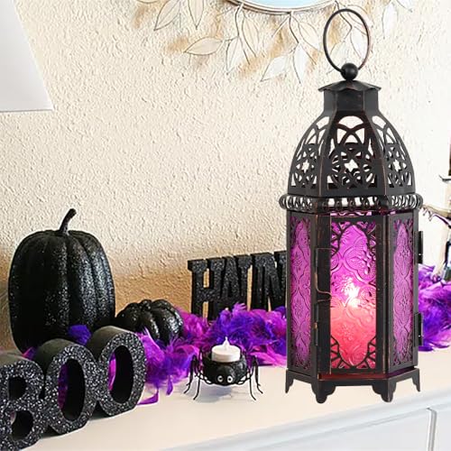 NEEDOMO Halloween Decorations,11'' Moroccan Lanterns Decorative Indoor & Outdoor, Vintage Christmas Candle Holder, Metal Lanterns Decorative, Table, Patio, Porch, Shelf, Christmas Spring Home Decor - Image 3