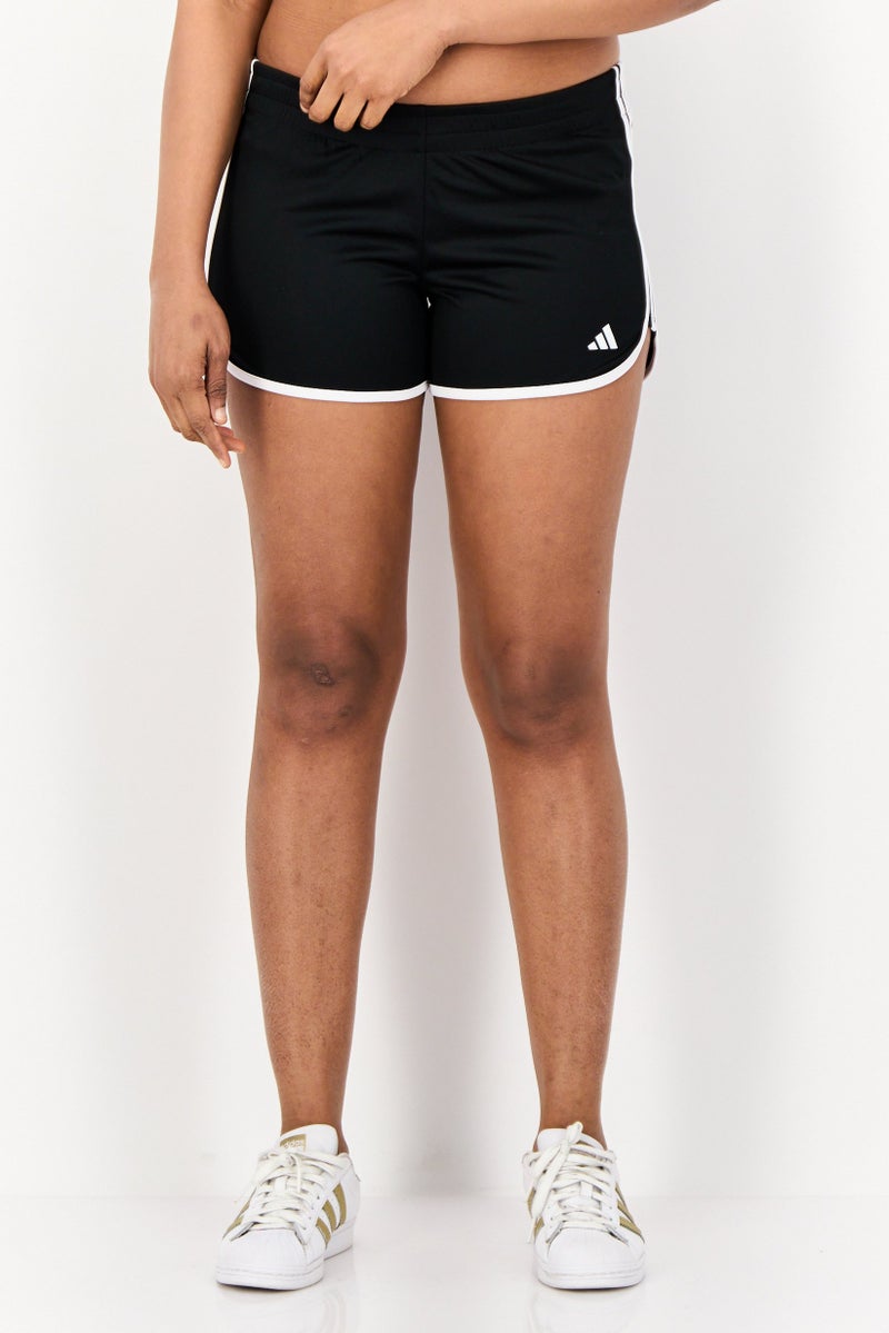 Adidas شورتات جري رياضية نسائية بملاءمة 4 إنش، أسود - Image 1