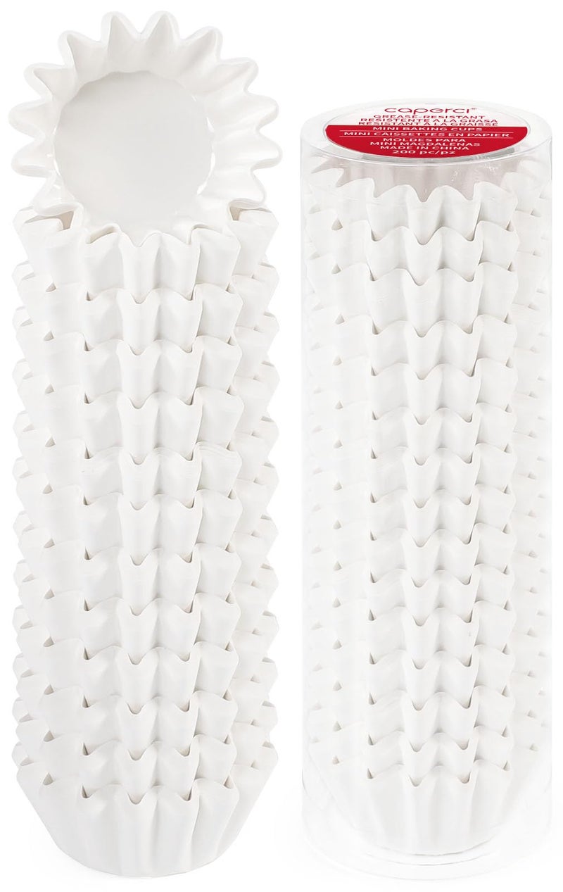 Caperci أكواب كابيرسي الثقيلة البيضاء الصغيرة 200 قطعة مقاومة للدهون