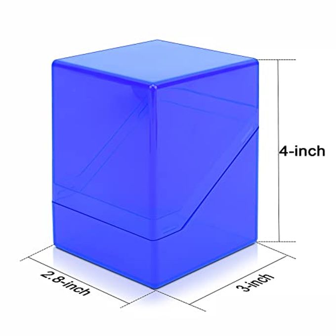 KKU 4 Pack Card Deck Cases, Trading Card Storage Boxes Acrylic Card Holder Cases, Deck Storage Box Hold 400+ Sleeved Cards Fit for Sport Cards (4 Colors) - Image 2