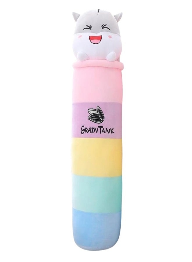 TechMax Solution Happy Grain Tank Cat Plushie Long Rainbow Body Ergonomic Sleeping Companion - Image 1